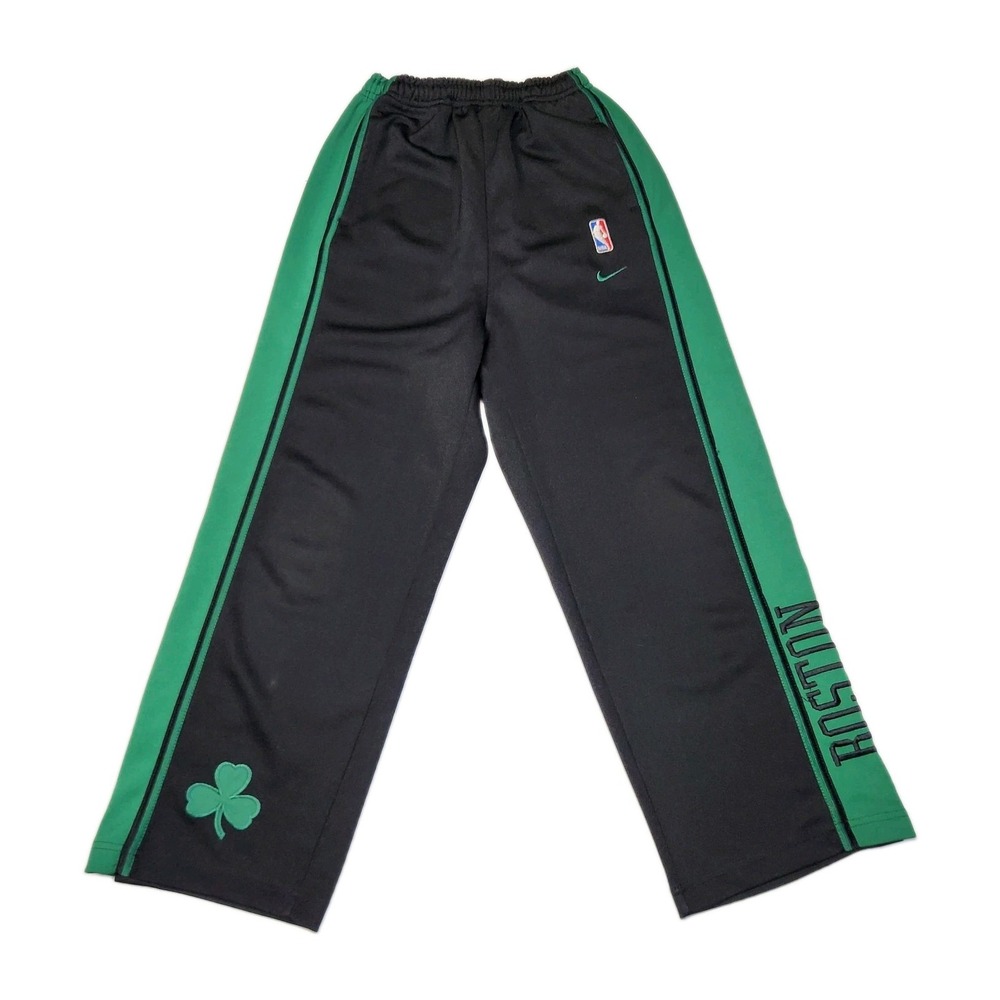 Vintage Nike Boston Celtics NBA Tearaway Pants Youth M 12/14 Black Green Y2K
